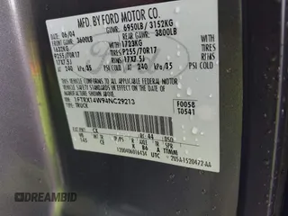 2004 Ford F-150 STX with VIN 1FTRX14W94NC29213, listed as a IAAI auction lot 42241412 with 174,637 mi miles and . Bid and sale history available at DreamBid. Image 9.