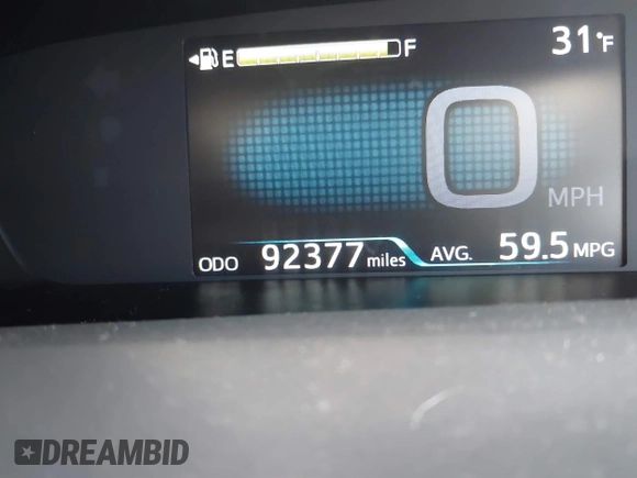 2018 Toyota Prius Two with VIN JTDKARFU5J3066998, listed as a IAAI auction lot 41405382 with 92,377 mi miles. Bid and sale history available at carsss.com. Image 15.