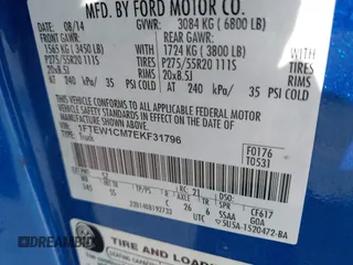 2014 Ford F-150 XL with VIN 1FTEW1CM7EKF31796, listed as a IAAI auction lot 42612772 with 183,685 mi miles and . Bid and sale history available at DreamBid. Image 9.
