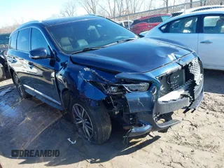 2016 Infiniti QX60 with VIN 5N1AL0MM7GC509015, listed as a IAAI auction lot 41757507 with 145,728 mi miles. Bid and sale history available at carsss.com. Image 1.
