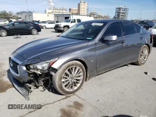 2018 Infiniti Q50 Luxe z VIN JN1EV7AP0JM357087, wystawiony jako Copart lot #46253255 z przebiegiem 102 454 mil mil oraz Szkoda całkowita • Salvage title. Historia ofert i sprzedaży dostępna na DreamBid. Obrazek 1.