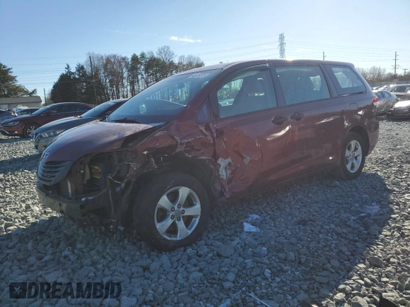 2012 Toyota Sienna with VIN 5TDKA3DC8CS016489, listed as a Copart auction lot 46416595 with 136,037 mi miles and Salvage Title. Bid and sale history available at DreamBid. Image 1.
