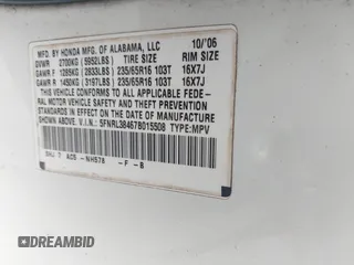 2007 Honda Odyssey EX с VIN 5FNRL38467B015508, выставлен на аукционе IAAI как лот 42438248 с пробегом Не указан миль и . История ставок и продаж доступна на DreamBid. Изображение 9.