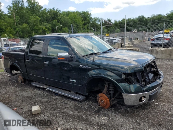 2012 Ford F-150 XL with VIN 1FTFW1ET9CFB60879, listed as a Copart auction lot 60783555 with 175,255 mi miles and Salvage title. Bid and sale history available at DreamBid. Image 4.