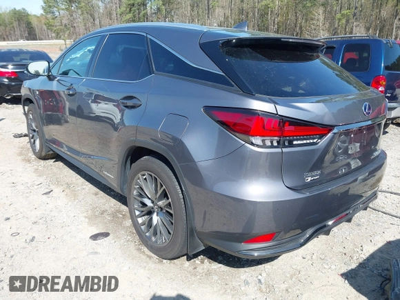 2022 Lexus RX with VIN 2T2YGMDA0NC087979, listed as a IAAI auction lot 41878695 with 39,022 mi miles. Bid and sale history available at carsss.com. Image 3.