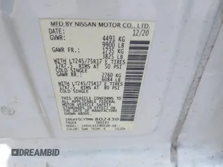 2021 Nissan NV Cargo SV with VIN 1N6AF0LY9MN802430, listed as a IAAI auction lot 42091357 with 144,579 mi miles and . Bid and sale history available at DreamBid. Image 9.