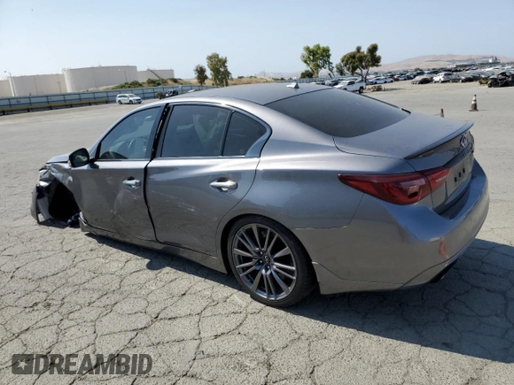 2022 Infiniti Q50 Red Sport 400 with VIN JN1FV7DP6NM370089, listed as a Copart auction lot 59700995 with 24,278 mi miles and Salvage title. Bid and sale history available at DreamBid. Image 2.