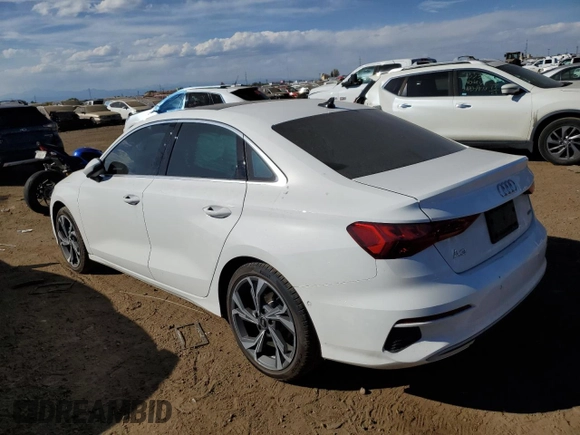 2022 Audi A3 Premium with VIN WAUGUDGYXNA013231, listed as a Copart auction lot 71074913 with 7,709 mi miles. Bid and sale history available at carsss.com. Image 2.