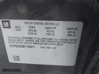 2011 Chevrolet Cruze LT w/2LT with VIN 1G1PG5S90B7154911, listed as a IAAI auction lot 41908415 with 172,826 mi miles. Bid and sale history available at carsss.com. Image 9.