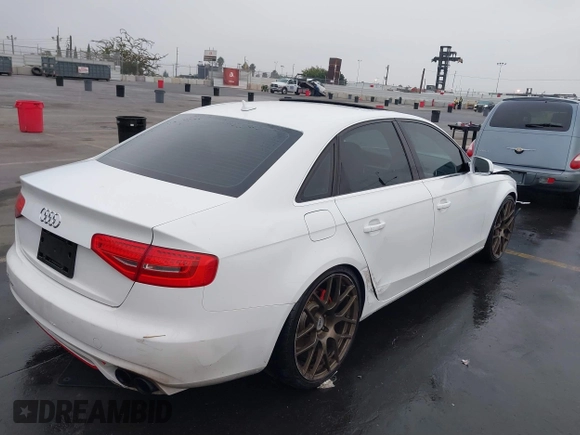 2013 Audi A4 Premium with VIN WAUAFAFL9DA175189, listed as a IAAI auction lot 40575564 with 65,521 mi miles. Bid and sale history available at carsss.com. Image 4.