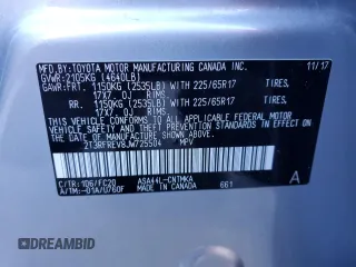 2018 Toyota RAV4 XLE with VIN 2T3RFREV8JW725504, listed as a Copart auction lot 84792264 with 41,501 mi miles and Salvage Title. Bid and sale history available at carsss.com. Image 13.