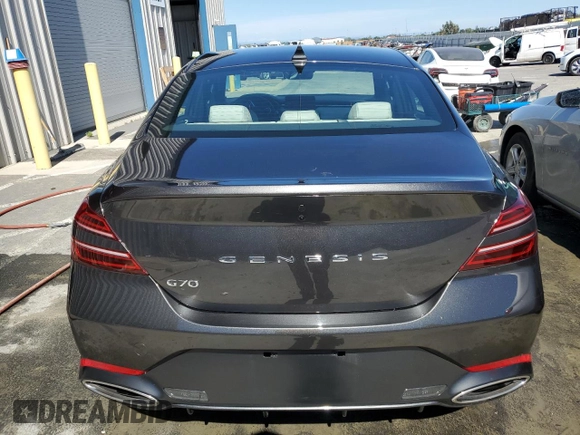 2025 Genesis G70 2.5T with VIN KMTG34SC4SU154731, listed as a Copart auction lot 58399565 with 11,260 mi miles and Clean title. Bid and sale history available at DreamBid. Image 6.