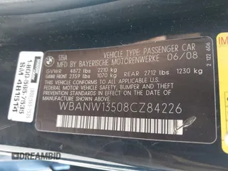 2008 BMW 5 Series 535i z VIN WBANW13508CZ84226, wystawiony jako IAAI lot #42282277 z przebiegiem 192 840 mil mil oraz . Historia ofert i sprzedaży dostępna na DreamBid. Obrazek 9.