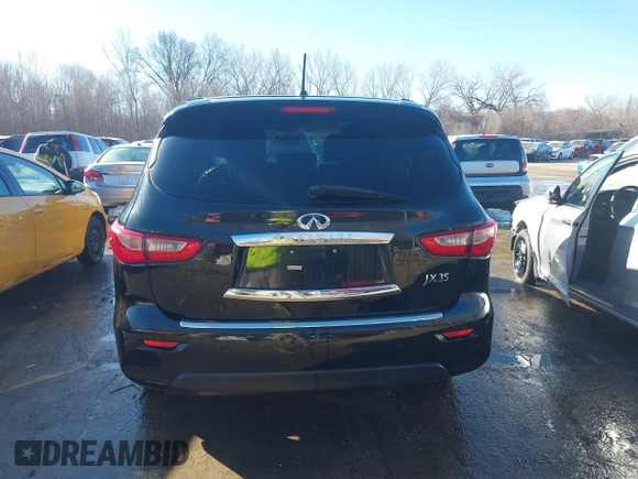 2013 Infiniti JX35 with VIN 5N1AL0MM7DC307092, listed as a IAAI auction lot 41625062 with 162,553 mi miles. Bid and sale history available at carsss.com. Image 16.