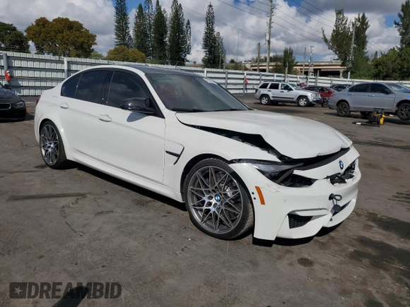 2018 BMW M3 z VIN WBS8M9C51J5G86228, wystawiony jako Copart lot #43836665 z przebiegiem Nie podano mil oraz Szkoda całkowita • Salvage title. Historia ofert i sprzedaży dostępna na DreamBid. Obrazek 4.
