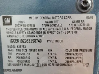 2006 Chevrolet Silverado 1500 LT1 with VIN 1GCEK19Z96Z298740, listed as a Copart auction lot 44992845 with 180,936 mi miles and Salvage Title. Bid and sale history available at carsss.com. Image 12.