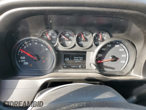 2020 Chevrolet Silverado 1500 Custom with VIN 3GCPWBEK6LG135650, listed as a Copart auction lot 46837975 with 42,063 mi miles and Salvage Title. Bid and sale history available at carsss.com. Image 9.