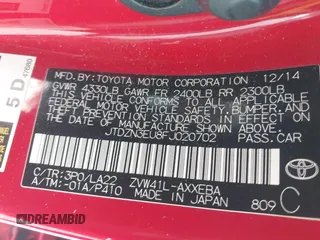 2015 Toyota Prius Two with VIN JTDZN3EU8FJ020702, listed as a IAAI auction lot 41957609 with 119,923 mi miles and . Bid and sale history available at DreamBid. Image 9.