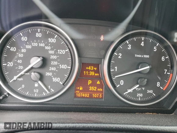 2013 BMW 3 Series 335i with VIN WBADX7C58DJ589356, listed as a Copart auction lot 85731764 with 107,492 mi miles and Salvage Title. Bid and sale history available at DreamBid. Image 9.