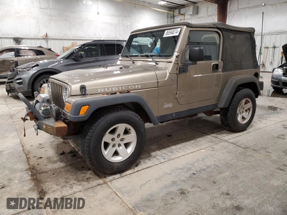2004 Jeep Wrangler Rubicon with VIN 1J4FA69S34P785281, listed as a Copart auction lot 86594874 with 46,928 mi miles and Clean Title. Bid and sale history available at carsss.com. Image 1.