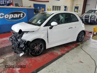 2015 FIAT 500 Abarth with VIN 3C3CFFFHXFT601900, listed as a Copart auction lot 62827495 with 21,274 mi miles and Salvage title. Bid and sale history available at DreamBid. Image 1.