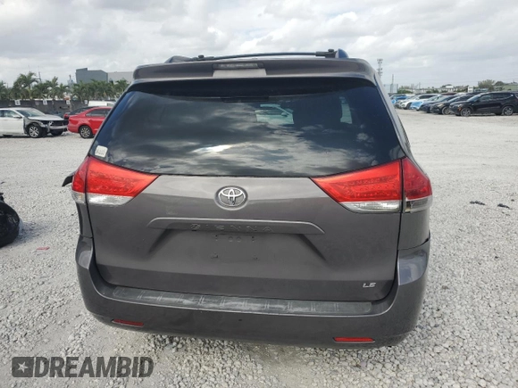 2014 Toyota Sienna LE AAS with VIN 5TDKK3DC8ES491172, listed as a Copart auction lot 51100105 with 44,203 mi miles and Salvage Title. Bid and sale history available at carsss.com. Image 6.