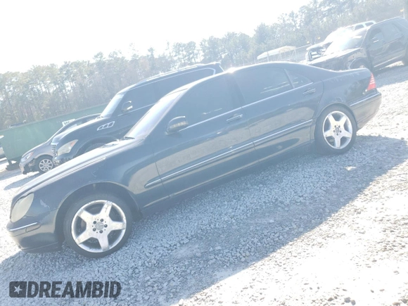 2002 Mercedes-Benz S-Class 5.0L with VIN WDBNG75J62A244906, listed as a Copart auction lot 45899985 with 0 mi miles and Clean Title. Bid and sale history available at carsss.com. Image 1.