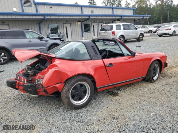 1987 Porsche 911 Carrera with VIN WP0EB0910HS161265, listed as a Copart auction lot 72954914 with 91,287 mi miles and Salvage Title. Bid and sale history available at carsss.com. Image 3.