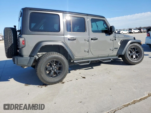 2021 Jeep Wrangler Unlimited Sport S with VIN 1C4HJXDG4MW699376, listed as a Copart auction lot 47202615 with 57,192 mi miles and Salvage Title. Bid and sale history available at DreamBid. Image 3.