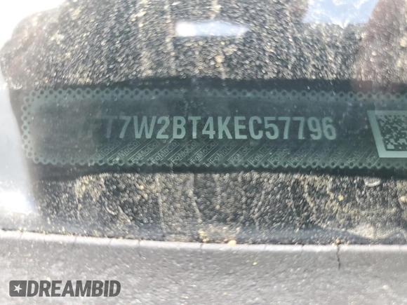 2019 Ford F-250 XL with VIN 1FT7W2BT4KEC57796, listed as a Copart auction lot 59682105 with Not provided miles and Salvage title. Bid and sale history available at DreamBid. Image 12.