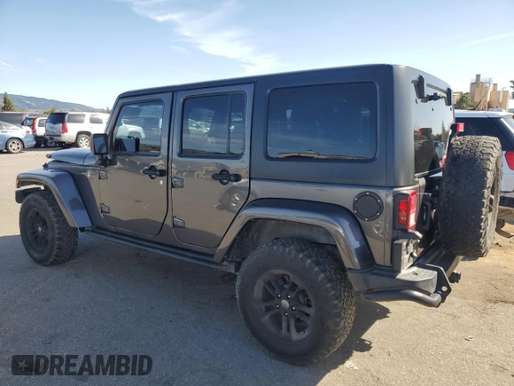 2017 Jeep Wrangler Unlimited Sahara with VIN 1C4BJWEG7HL618442, listed as a Copart auction lot 44628985 with 66,582 mi miles and Salvage Title. Bid and sale history available at carsss.com. Image 2.