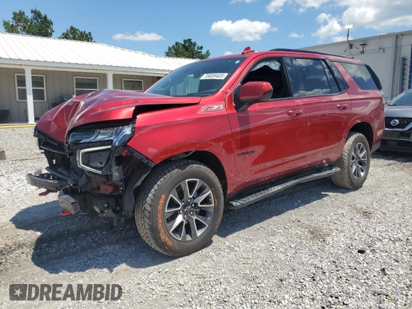 2021 Chevrolet Tahoe Z71 z VIN 1GNSKPKD9MR349131, wystawiony jako Copart lot #59009405 z przebiegiem 24 115 mil mil oraz Szkoda całkowita • Salvage title. Historia ofert i sprzedaży dostępna na DreamBid. Obrazek 1.