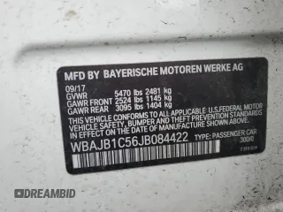 2018 BMW 5 Series 530e xDrive z VIN WBAJB1C56JB084422, wystawiony jako Copart lot #47596335 z przebiegiem 68 276 mil mil oraz Szkoda całkowita • Salvage title. Historia ofert i sprzedaży dostępna na DreamBid. Obrazek 12.