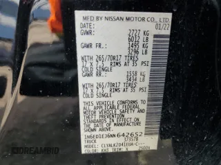 2022 Nissan Frontier SV с VIN 1N6ED1EJ6NN642652, выставлен на аукционе Copart как лот 44048925 с пробегом 63 063 миль миль и Списание • Salvage title. История ставок и продаж доступна на DreamBid. Изображение 15.