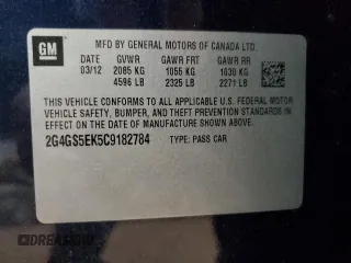 2012 Buick Regal Premium 1 with VIN 2G4GS5EK5C9182784, listed as a Copart auction lot 61051135 with Not provided miles and Non repairable. Bid and sale history available at DreamBid. Image 14.