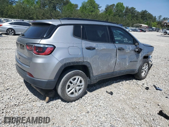2018 Jeep Compass Sport with VIN 3C4NJCAB5JT240492, listed as a Copart auction lot 53626845 with 75,355 mi miles and Salvage title. Bid and sale history available at DreamBid. Image 3.