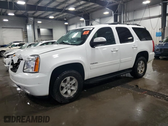 2014 GMC Yukon SLT with VIN 1GKS2CE01ER123696, listed as a Copart auction lot 63401554 with 177,174 mi miles and Salvage Title. Bid and sale history available at carsss.com. Image 1.