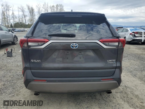 2020 Toyota RAV4 Hybrid Limited with VIN 2T3DWRFV0LW075076, listed as a Copart auction lot 52705445 with 45,236 mi miles and Salvage Title. Bid and sale history available at carsss.com. Image 6.
