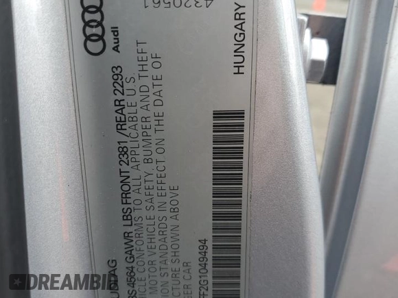 2016 Audi A3 Premium Plus z VIN WAUE8GFF2G1049494, wystawiony jako Copart lot #57286265 z przebiegiem 91 897 mil mil oraz Szkoda całkowita • Salvage title. Historia ofert i sprzedaży dostępna na DreamBid. Obrazek 12.