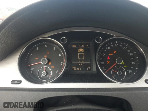 2009 Volkswagen CC Luxury with VIN WVWHL73C19E514531, listed as a Copart auction lot 71124304 with 120,483 mi miles and Salvage Title. Bid and sale history available at DreamBid. Image 9.