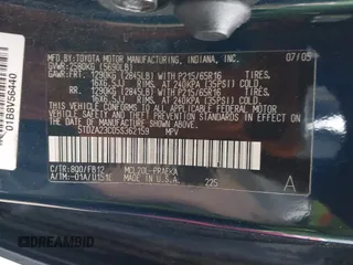 2005 Toyota Sienna CE with VIN 5TDZA23C05S362159, listed as a IAAI auction lot 42057129 with 254,100 mi miles and . Bid and sale history available at DreamBid. Image 9.
