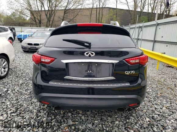 2014 Infiniti QX70 with VIN JN8CS1MU9EM450468, listed as a Copart auction lot 55485575 with 102,261 mi miles and Clean Title. Bid and sale history available at DreamBid. Image 6.
