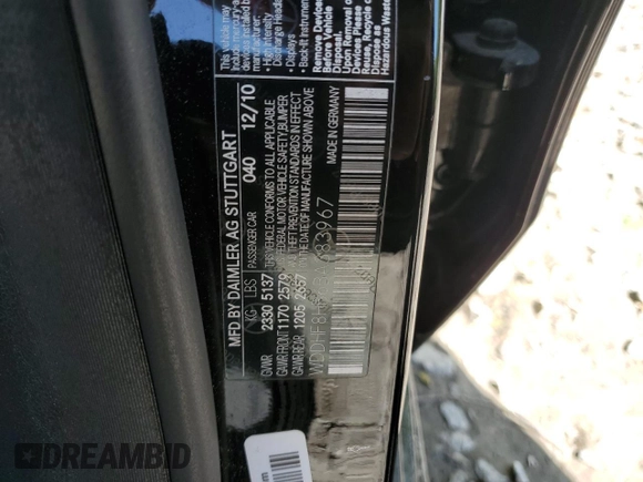 2011 Mercedes-Benz E 350 Luxury with VIN WDDHF8HB6BA383967, listed as a Copart auction lot 58810805 with 155,271 mi miles and Salvage title. Bid and sale history available at DreamBid. Image 12.