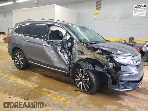 2021 Honda Pilot Elite with VIN 5FNYF6H01MB089206, listed as a Copart auction lot 47975495 with 93,340 mi miles and Salvage Title. Bid and sale history available at DreamBid. Image 4.