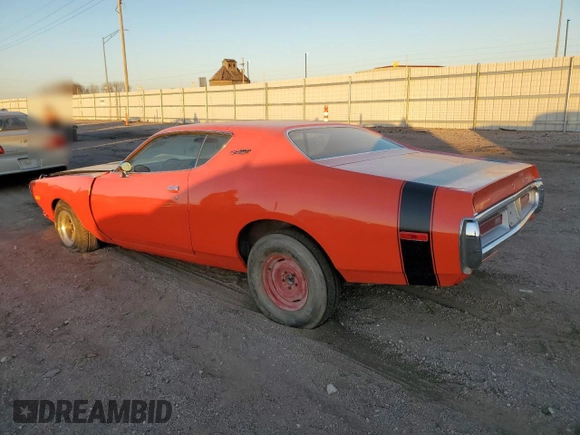 1972 Dodge Charger z VIN WH23G2G215452, wystawiony jako Copart lot #75480463 z przebiegiem 80 763 mil mil oraz Szkoda całkowita • Salvage title. Historia ofert i sprzedaży dostępna na DreamBid. Obrazek 2.
