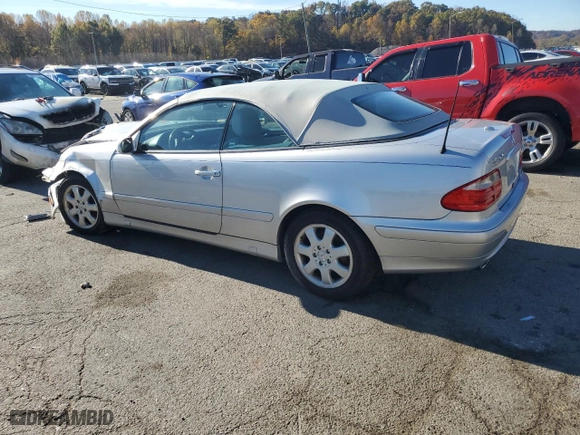 2002 Mercedes-Benz CLK-Class with VIN WDBLK65G32T120293, listed as a Copart auction lot 74667634 with 145,957 mi miles and Salvage Title. Bid and sale history available at carsss.com. Image 2.