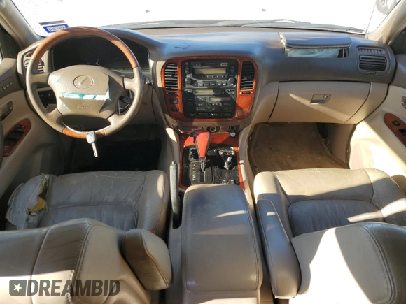 2000 Lexus LX 470 z VIN JT6HT00W7Y0114787, wystawiony jako Copart lot #84433924 z przebiegiem Nie podano mil oraz Szkoda całkowita • Salvage title. Historia ofert i sprzedaży dostępna na DreamBid. Obrazek 8.