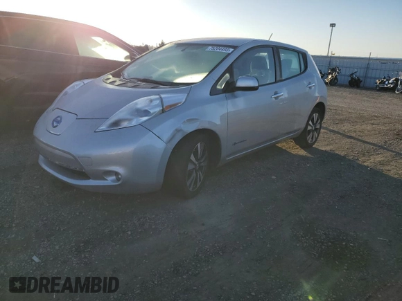 2015 Nissan LEAF SV with VIN 1N4AZ0CP6FC321749, listed as a Copart auction lot 75204493 with 67,831 mi miles. Bid and sale history available at carsss.com. Image 1.