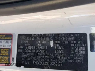 2020 Kia Niro LX with VIN KNDCB3LC8L5362177, listed as a Copart auction lot 46243155 with 123,976 mi miles and Clean Title. Bid and sale history available at carsss.com. Image 13.