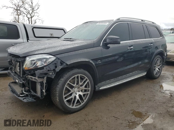 2017 Mercedes-Benz GLS with VIN 4JGDF7FE6HA747406, listed as a Copart auction lot 86595384 with 40,453 mi miles and Salvage Title. Bid and sale history available at carsss.com. Image 1.